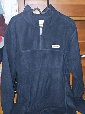 Lands' End Men’s Navy Half-Zip Fleece Pullover